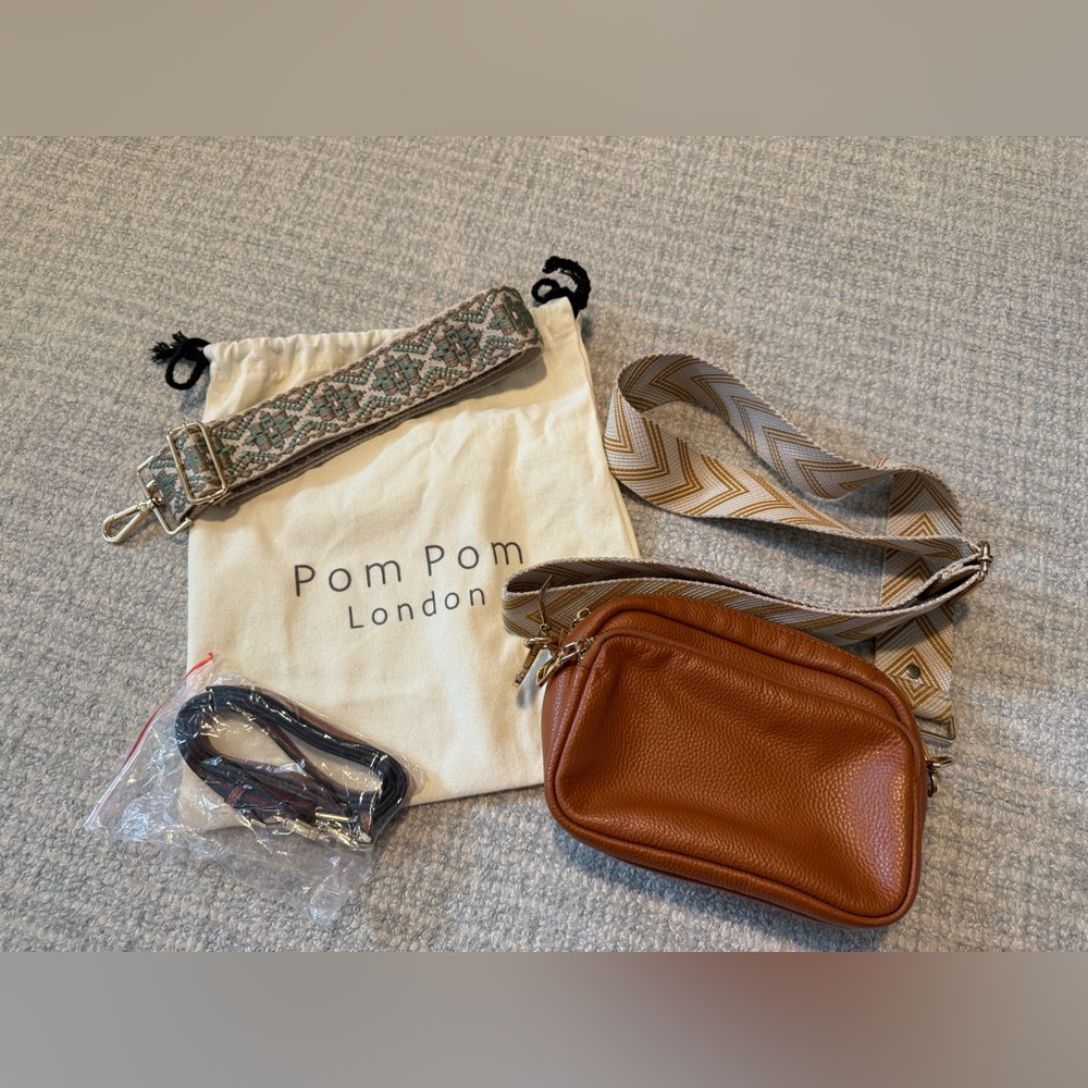 Pom Pom London Brown Crossbody Bag